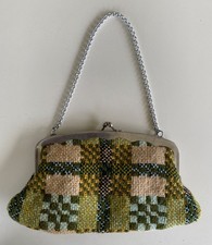 Welsh Tapestry Blanket Purse Clutch Bag on Chain A1 Vintage