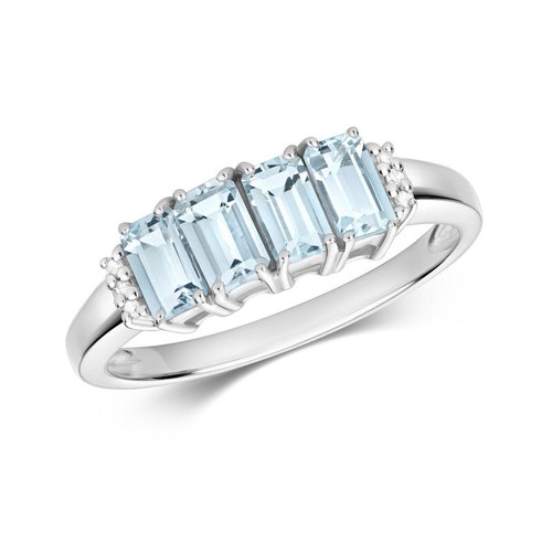Real aquamarine and diamond - real,