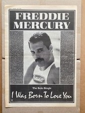 FREDDIE MERCURY I WAS BORN TO LOVE YOU POSTER SIZED original music press advert 