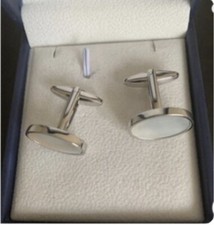 Mother pearl oval cufflinks - mother,