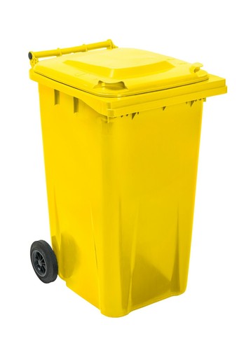 Yellow 240 litre wheelie - litre, bin