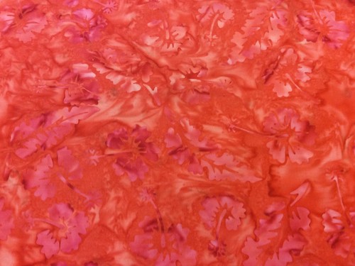Red flowered batik 100 - flowered,