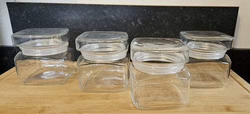 Square storage glass - jar, with