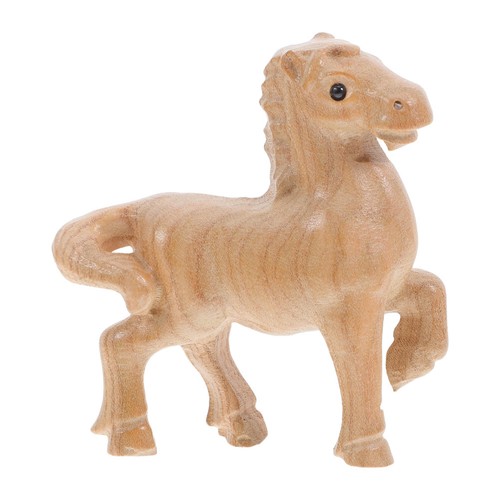 Khaki wooden horse sculpture - khaki,
