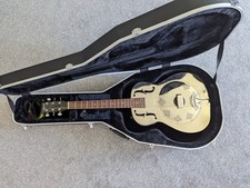 Silver Ozark Resonator guitar with case