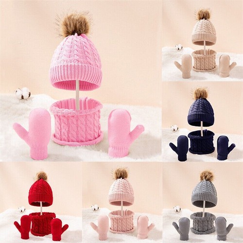 Children hat kids scarf gloves - hat,