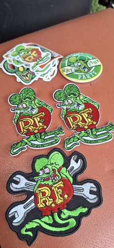 Rat fink sew iron patches - rat,
