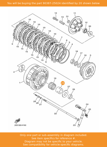 Yamaha collar 90387 - 90387-25024, oem