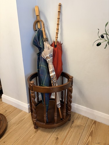 Vintage wooden umbrella - vintage, stand