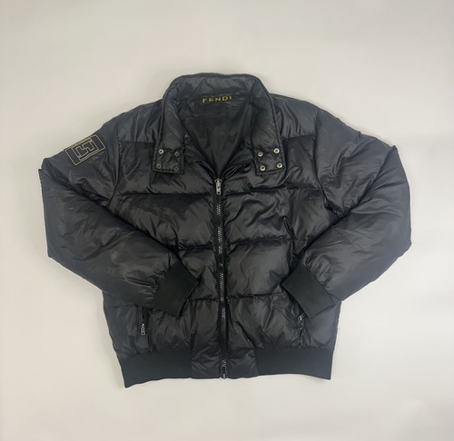 Fendi logo black puffer - fendi,