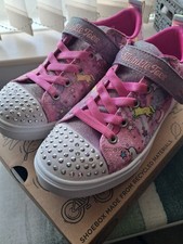 Skechers Girls Twinkle Toes Pink Unicorn Size 2 Euro 35 *Hardly Worn*
