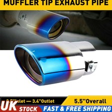 1PCS Blue Car Exhaust Tail Throat Muffler Tip Pipe Stainless Replace Accessor