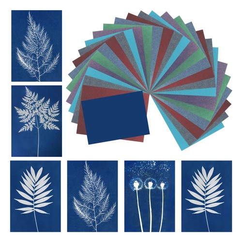 Cyanotype paper sheet sun - cyanotype,