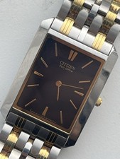 Citizen Tank ‘Stiletto’ Men's Eco-Drive Gold Silver Vintage Watch