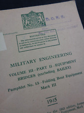 WW2 British manual "FOLDING BOAT EQUIPMENT Mk III" (PONTOON BRIDGING SYSTEM)