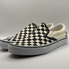 VANS Classic Slip On Checkerboard Black & White Unisex Trainers UK 6 EUR 39 25cm
