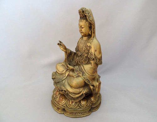 Brass figure guanyin kwan - figure,