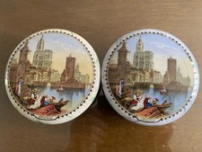 Large prattware pot lids - pot,