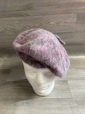 Vintage Kangol Beret Purple Pink Grey Angora 22 - 23 inch Small