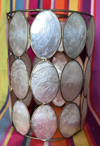 Vintage capiz shell - shell, light/lamp