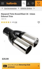 Ripspeed Twin Round/Slant 38 - 52mm Exhaust Trim
