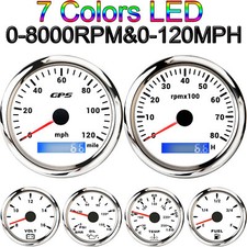 6 Gauge set 85mm 120MPH GPS
