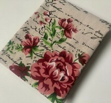 Red Peony Cotton Linen Blend