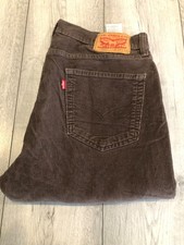 MEN'S LEVI'S 751 STRETCH CORDUROY JEANS 34" WAIST X 32" LEG  BROWN