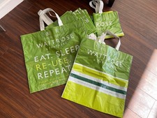 10 x Strong Reusable Waitrose Shopping Carrier / Tote Bags. 
