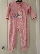 Peppa Pig Pink Bedtime Cuddles Sleepsuit Pyjamas Age 18-24 Months