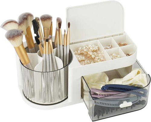 Rotating makeup organiser with - rotating,