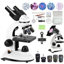 Binocular Microscope 40X-1000X Student Lab Compound LED Light