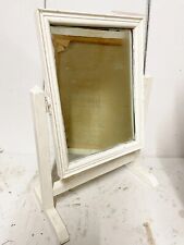 ANTIQUE WHITE WOODEN SWING MIRROR SHABBY CHIC STYLE DRESSING TABLE RUSTIC