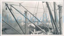 1938 Tilbury Docks SS Orontes Berthing with SS Oronsay Foreground 4.25x2.5"