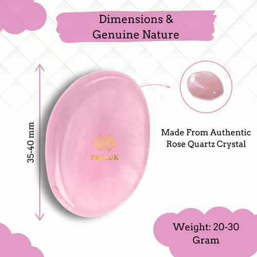 Rose quartz worry stone - rose, –