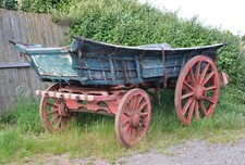 vintage horse drawn cart old wooden cart  wagon F J Marshall of Wraxall