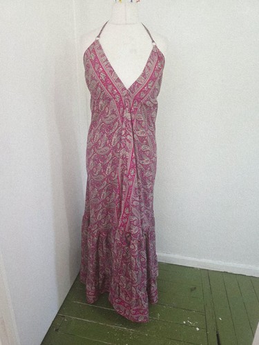 Boho pink paisley silk - pink, art