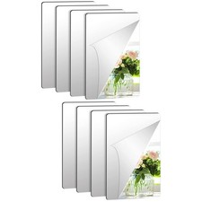 8 pcs  Acrylic Wall Mirror Home Wall Decals Bathroom Self-adhesive Stickers