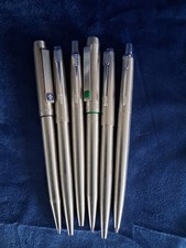 Parker Biro Pens x 6 brushed steel casings .Made in England
