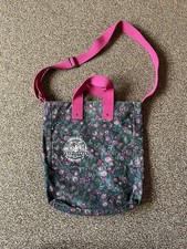  Jack Wills Womens Holtby Pink Floral Canvas Tote Bag Side Hand Bag