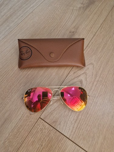 Red mirrored aviator gold - mirrored,
