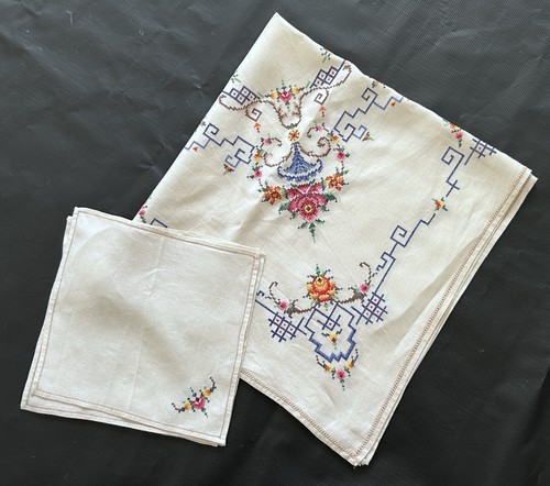 Vintage hand embroidered cross - vintage,