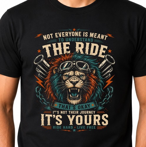 Lion biker shirt understand - lion,