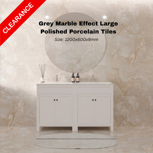 Ivory marble effect large - ivory,