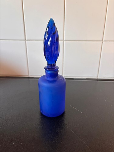 Cobalt blue art glass decanter - art,