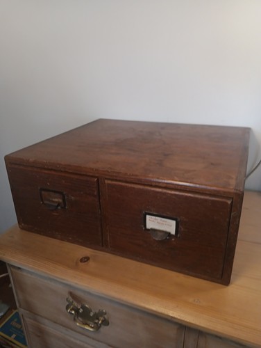 Vintage two drawer oak - two,