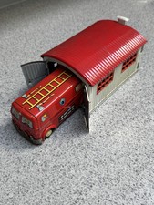 Joustra Vintage Tin Fire Engine And Fire Station, Perfect Condition, Fully Works