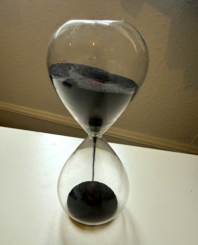Clear glass hourglass sand - clear,