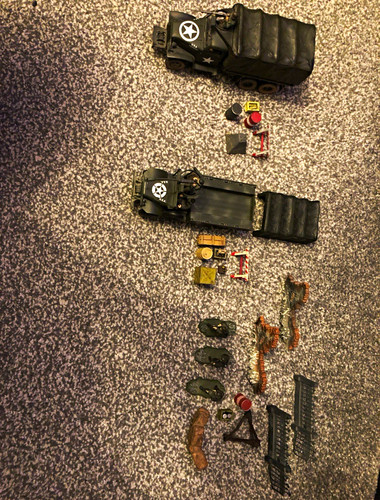 Wwii army supply trucks - army,