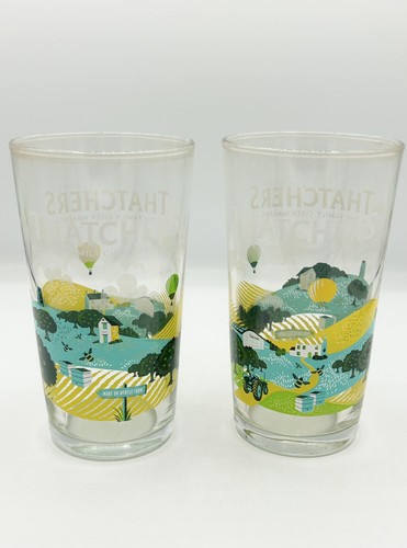 Pair thatchers pint - of, glasses